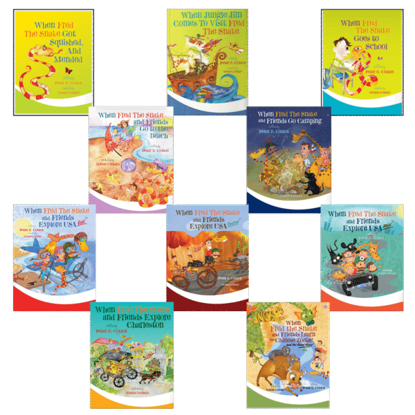 Collection of 10 Signed Fred the Snake Books